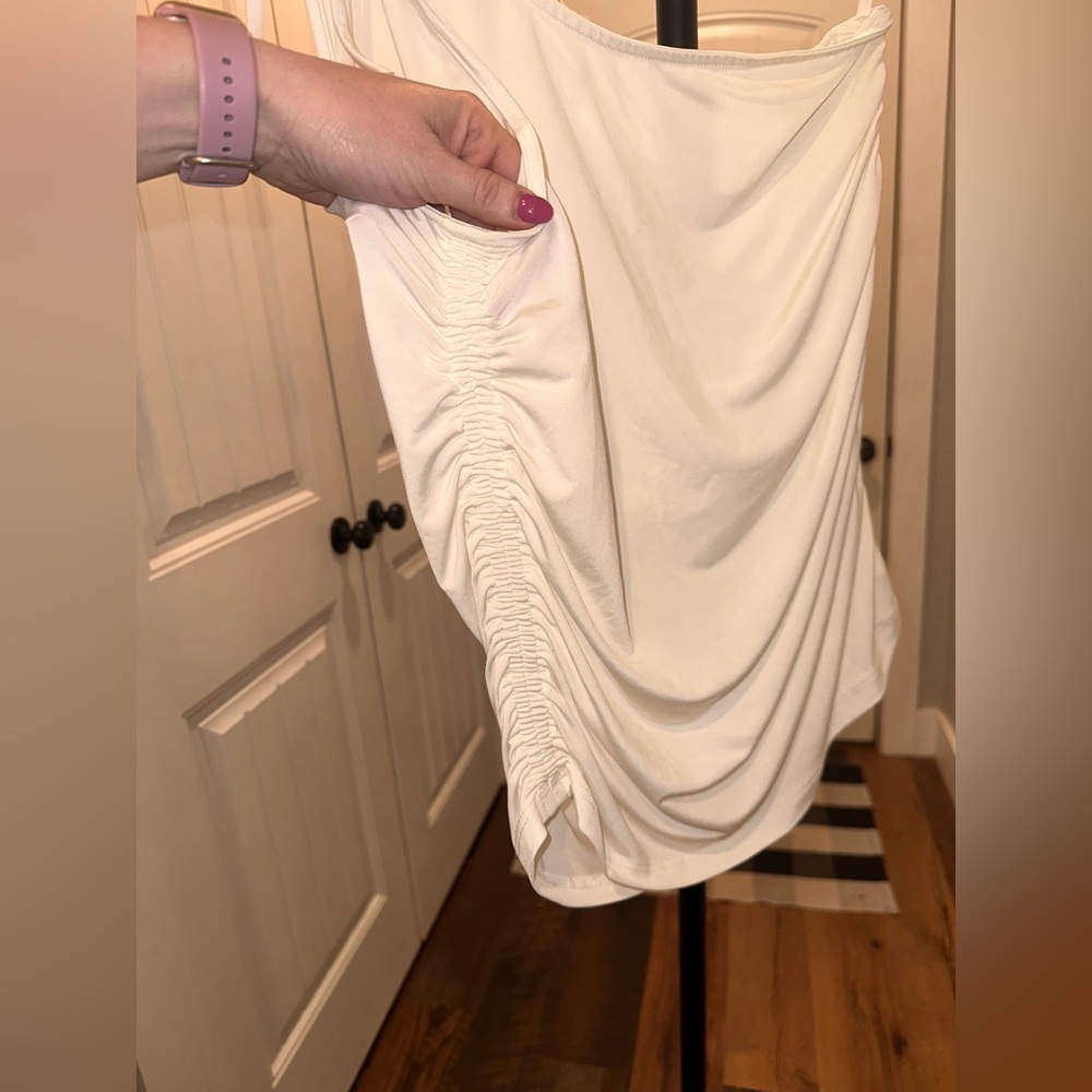 Free People Size Large Elegant White One-Shoulder Top - Picture 4 of 11